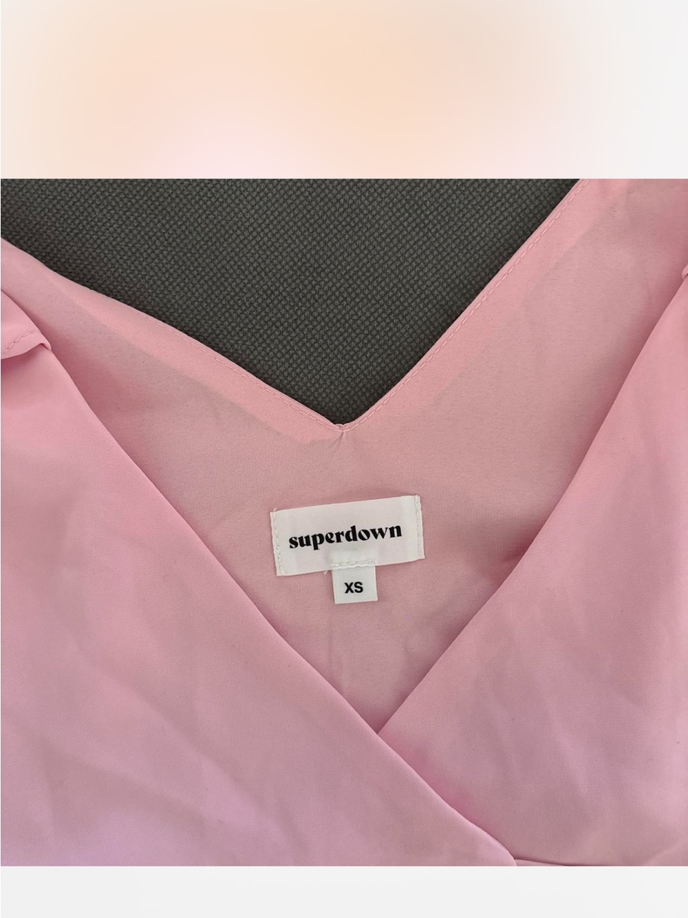superdown Pink Wrap Cold-Shoulder Ruffle Crop Top - Picture 3 of 3
